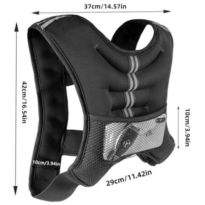 Weighted Vest 12lb with Reflective Stripe and Double Adjustable Buckle Straps Fitness Weight Vest for Workout Strength Training Running Weight Loss for Men Women