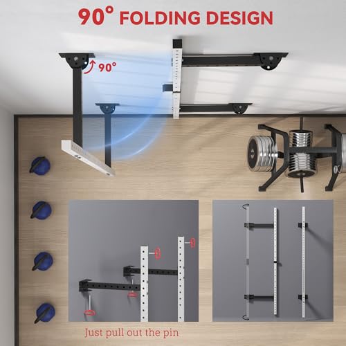 Soozier Adjustable Weight Bench with Dumbbell Rack Wooden Gym - color: White