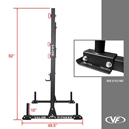 Valor Fitness BD-21 Yoke Rack Strongman Equipment J Hooks Squat Rack and Bench Press Pull Up Bar Optional Safety Spotter Arms - style: BD-21 Yoke