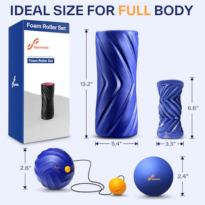 Sportneer 4 in 1 Pilates Foam Roller Muscle Relax Kit - color: Blue
