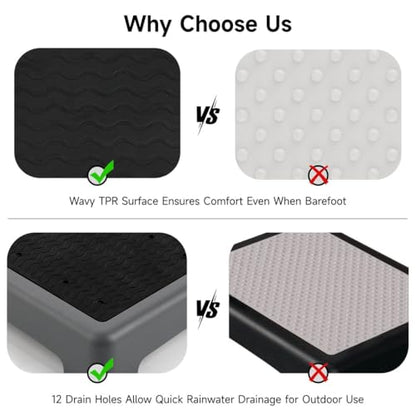 Stepping Stool One-Step, Elderly Moveable Non-Slip Platform, 440 Lbs Strong Bearing Capacity Half Stair, Short Step Supportive Riser for Senior & S for Stairs Beds Cars