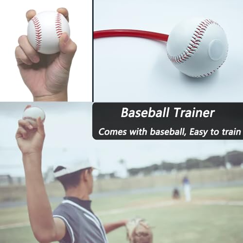 Baseball and Softball Resistance Training Bands,Pitching Training Aids, Baseball Connectors with Door Anchor are Baseball Training Accessories Improve Pitching,Arm Strength.-Red