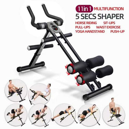 Foldable Ab Workout Machine for Home Gym – Adjustable Core & Waist Trainer for Women, Full Body Abdominal Exercise Equipment with Resistance Bands & LCD Display