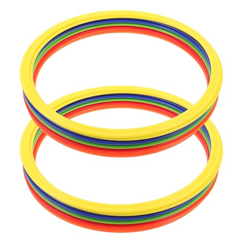 ibasenice 10 Pcs Agility Rings, Speed Training Hoops for Soccer Football Footwork Drills, Flexible Plastic Jumping Circles Sports Equipment, Multi-Color, 12 Inch