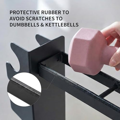 PROIRON Super Stable 4-Tier Dumbbell Rack, One Entire Piece of Steel Weight Rack for Home Gym, Heavy Duty 450LB Storage Holder, Compact Weight Rack (Dumbbell Rack Stand Only)