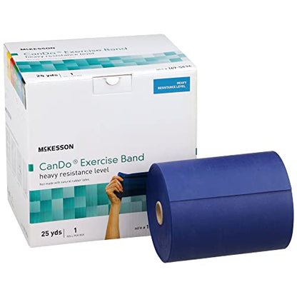 McKesson Can Do Exercise Resistance Band - Workout Bands for Physical Therapy - Blue, Heavy Resistance - 5 in x 25 yd, 1 Count