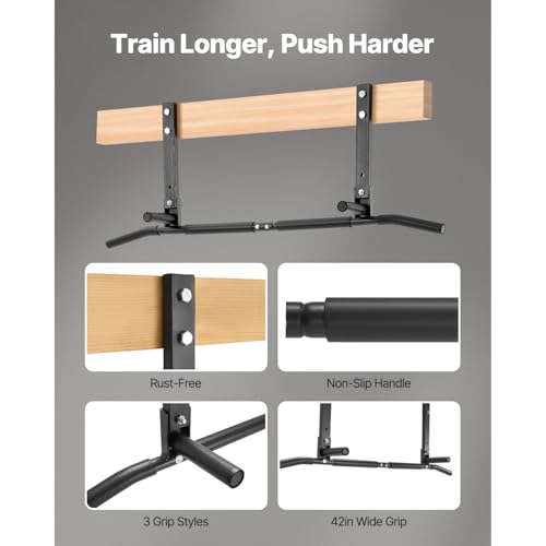 Happybuy Multifunctional Pull Up Bar: A Sturdy Home Gym Essential. This ceiling - mounted pull up bar, measuring 42 inches in width, features multi - grip options for diverse upper - body workouts