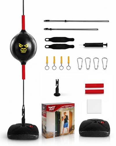 Double End Punching Bag, Speed Boxing Bag Ball with Water-Filled Base, No Wall Mount Required, Reflex Bag Boxing Equipment for Hand-Eye Coordination, for Adults & Kids