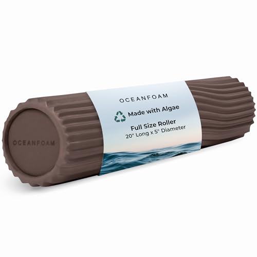 Tidal Roller - Espresso - Muscle Massage Foam Roller for Back Pain & Stretching - Firm and Ergonomic Wide Wave Textured - Yoga, Athletics, & Wellness - Full Size, 20" x 5" - color: Espresso