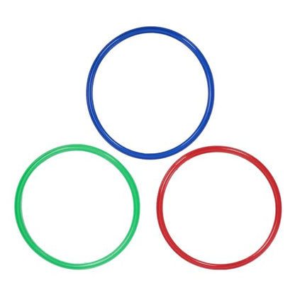 Ring Toss Game, 11in Plastic Rings for Focus Balance and Hand Foot Coordination, Obstacle Course Agility Rings with 10 Connectors for Kids Indoor Outdoor Playground