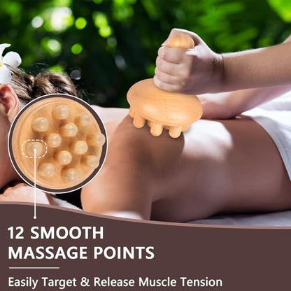 Wood Therapy Massage Tools, Anti Cellulite Massager Body Scraping Lymphatic Drainage Massager,Trigger Point Wood Therapy Gua Sha Tool for Body Sculpting,Back, Legs, Full Body Use - style: Wooden Massager