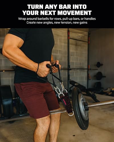 THEFITGUY Cable Extension Straps for Cable Machine Attachments & Gym (Pair) | Multifunctional heady-duty straps with 5 length options for cable machines, handles, ropes, pull-up bars & more