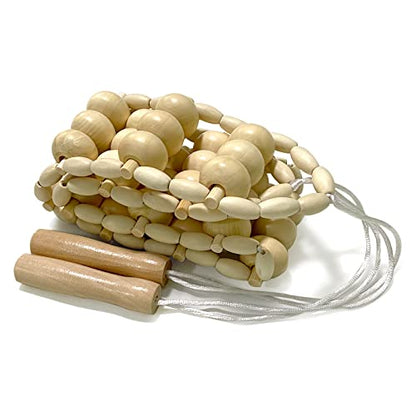 2 in 1 Wooden Back Massager Roller Rope & Handheld Roller Massager Stick, Relax Fascia, Cellulite, Muscle, Back & Abdomen, Therapy Lymphatic Anti Cellulite Muscle Recovery Massage Tool