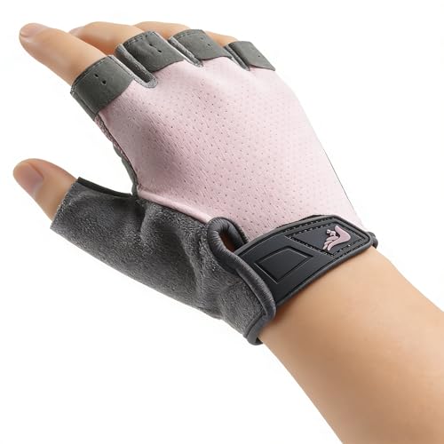 Fingerless Workout Gloves for Women Men - Anti-Slip Shock-Absorbing Glove for Fitness Cycling Outdoor Sports