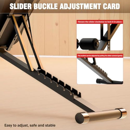 ALSO GO Adjustable Workout Bench for Home Gym, Strength Training Bench