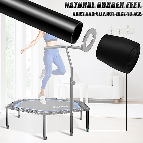 Newan 48'' Fitness Trampoline with Adjustable Handle Bar, Silent Trampoline Bungee Rebounder Jumping Cardio Trainer Workout for Adults - Max Limit 330 lbs - color: Blue