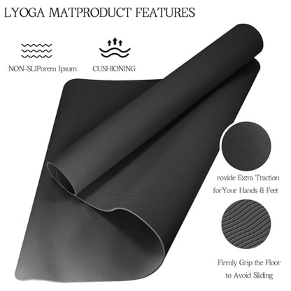 VTORY Extra Large Yoga Mat Thick Exercise Mat for Men and Women, Non-Slip, Durable Workout Mat for Home Workout, Yoga, Pilates, Stretching