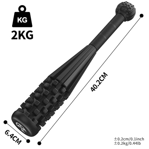 POWER GUIDANCE Macebell Steel Clubbell (2kg-10kg) – Indian Club with Massage Surface for Shoulder Mobility, Grip Strength & Rehabilitation – Solid Steel Weighted Club with Rubber Coating for Home Gym, BJJ & Wrestling