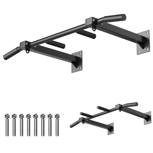 Wall Mount Pull Up Bar, Joist Beam Rafter Mount Pull-up Bar, Ceiling Mounted Chin Up Bar for Home Gym with Punching Bag Hanger