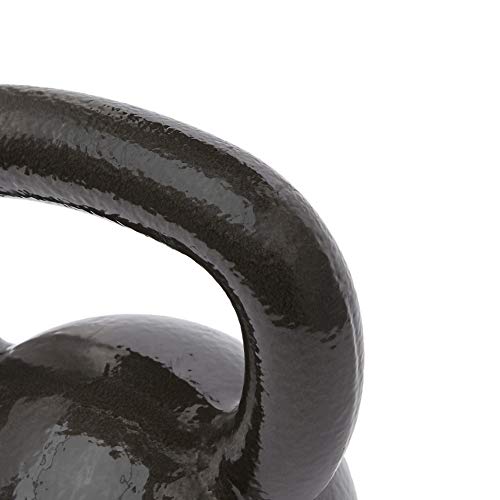 Amazon Basics Cast Iron Kettlebell for Strength Training, Textured Wide Handle, Black