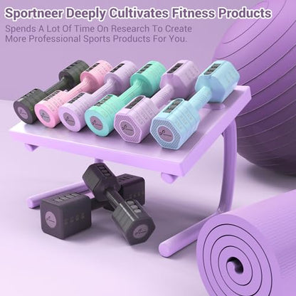 Sportneer Adjustable Dumbbells Hand Weights Set: 5 lb Dumbbell Set of 2 Each 2lb 3lb 4lb 5lb Free Weights Fast Adjust Weight 4 In 1 Weights Dumbbells Set for Women Men Home Gym Exercise Training