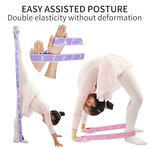 2 PCS Kids Stretching Strap - 8-Loop Adjustable Stretch Bands for Dance, Ballet, Yoga, Gymnastics Workout, Children‘s Fitness Equipment, Stretching Resistance Bands and Home Flexibility Training