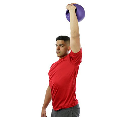 CanDo 10-3299 One Handle Medicine Ball, 20 lb, Purple - size: 20 lbs