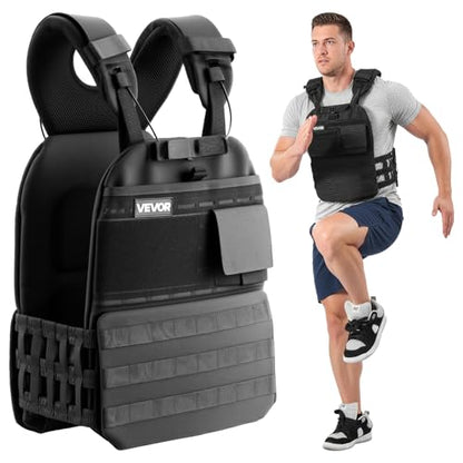 VEVOR Adjustable Weighted Vest, 4-10lbs/20-32lbs/24-40lbs/40lbs Comfortable X-Shape Body Weight Vest Set with 6/8 Weight Packs and Reflective Stripe, for Men Women, Workout Equipment for Strength Training Running Jogging - size: 40 lbs