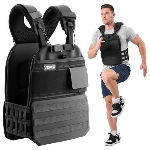 VEVOR Adjustable Weighted Vest, 4-10lbs/20-32lbs/24-40lbs/40lbs Comfortable X-Shape Body Weight Vest Set with 6/8 Weight Packs and Reflective Stripe, for Men Women, Workout Equipment for Strength Training Running Jogging - size: 40 lbs