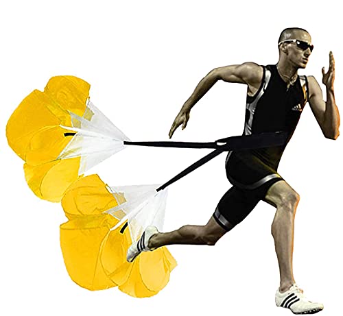 Resistance Parachute Running Parachute,Speed Resistance Training Parachute Equipment,Physical Training Equipment,for Sprint/Football Training(Color:Yellow)