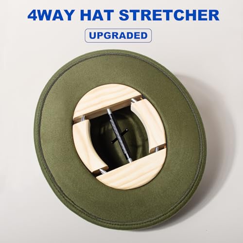 4 Way Hat Stretcher, Hat Stretcher for Fitted Hats, Heavy Duty Hats Shaper Extender w. Lever Wrench for Men All Kind of Caps - color: Black Upgraded_4way
