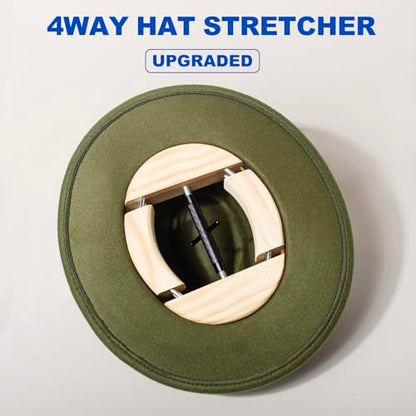 4 Way Hat Stretcher, Hat Stretcher for Fitted Hats, Heavy Duty Hats Shaper Extender w. Lever Wrench for Men All Kind of Caps - color: Black Upgraded_4way