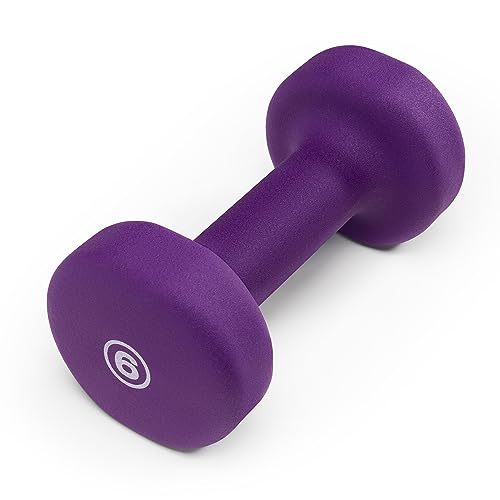 Marcy Colored Neoprene Dumbbell (Sold in Singles or Set) Hand Weights, Exercise Free Weights for Home Gym - color: F. Eggplant - 6lb - Single