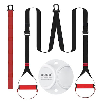 Complete Workout Anchor & Straps Set: Heavy-Duty Wall/Ceiling Anchor + Portable Suspension Straps