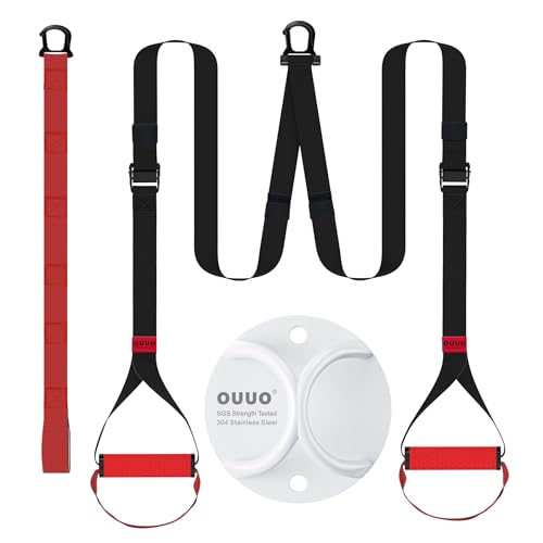 Complete Workout Anchor & Straps Set: Heavy-Duty Wall/Ceiling Anchor + Portable Suspension Straps