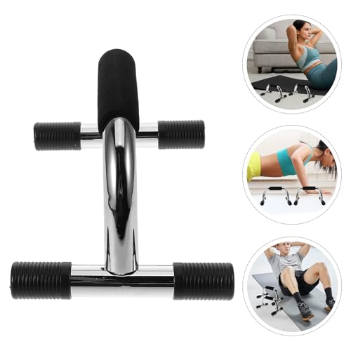 VICASKY Push up Bars and Handles for Floor Upper Body Workout, Steel Pushup Stand with Non-slip Base, Silver Calisthenics Equipment for Home Gym Strength Training