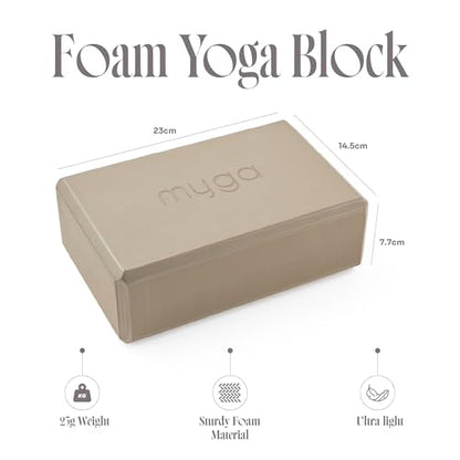 MYGA Yoga Block,Lightweight EVA Foam Yoga Brick,High Density Non-Slip Block for Yoga Poses, Pilates, Balance and Flexibility