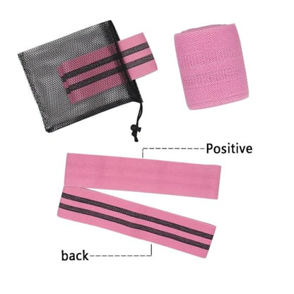 Fabric Non-Slip Resistance Band Set for Legs and Butt with Exercise s (3-Piece)