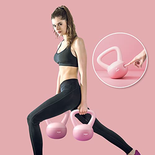 Soft Kettlebell for Women 5lb 10lb 15lb 20lb 25lb, Sand Filled Quiet Floor-Friendly Kettlebell, Anti-Slip Home Gym Fitness Equipment for Apartment Postpartum Recovery