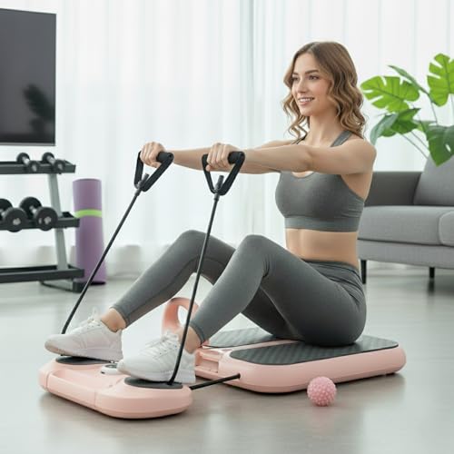 Multifunctional 5-in-1 Pilates Board – Ab Core Trainer with Push-Up Handles, Resistance Bands, Core Slider Pads, Massage Ball, Portable and Foldable Home Gym Fitness Equipment