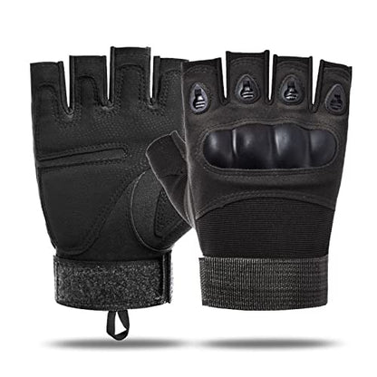 Outdoor Men's Knuckle Protection Workout Training Fingerless Gloves