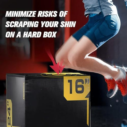 ToughFit Plyo Box - 3 in 1 Foam Plyometric Box - Jump Box for MMA, Crossfit - Adjustment Height Plyometric Jump Box for Home Gym - PVC Cover Platform & High-Density Workout Box - style: Small - 20"x18"x16"