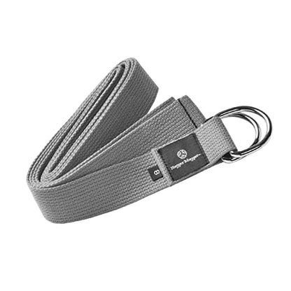 Hugger Mugger D-Ring Cotton Yoga Strap - Super Strong Cotton, Metal D-Ring Buckle, Multiple Lengths Available
