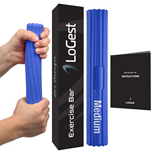 Logest Twist Hand Exerciser Bars for Physical Therapy - Relieves Tendonitis Pain & Improve Grip Strength - Tennis Elbow, Golfer's Elbow, Tendonitis, Wrist, Forearms Pain Relief Hand Therapy Bar - color: 1 Piece Set - Blue - Medium