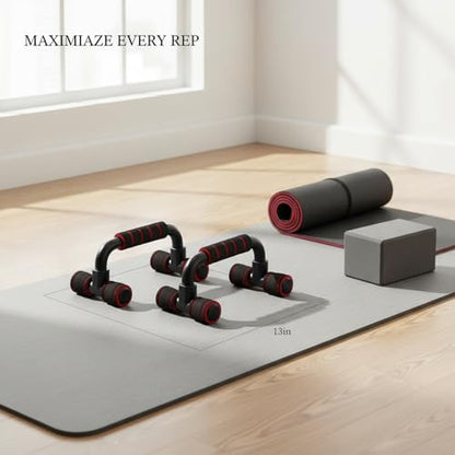 Push Up Stands for Home Workout, TPE Handles Increase Range of Motion, Compact Strength Training Equipment for Chest and Triceps (1 PC) - color: Red