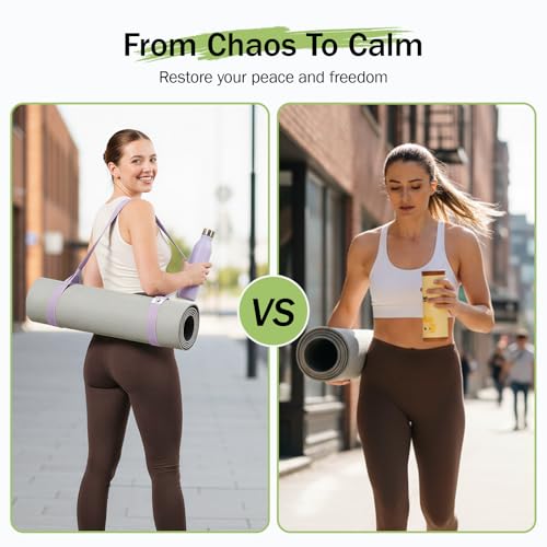 Yoga Mat Straps for Carrying, Adjustable Yoga Mat Carrier Sling Fits All Mats(Mat Not Included) - color: Light Gray, size: 72 inches
