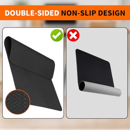 Double-Sided Non-Slip Workout Mat for Elliptical Machine, 23.6" x 17" Stepper Mat for Under Desk Ellipticals & Pedal Exercisers, Stability & Floor Protection, Vibration Plate Mat Compatible - size: 23.6"L x 17"W x 0.2"Th