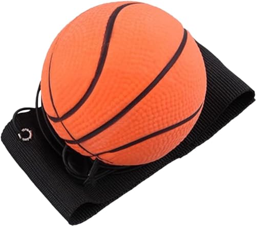 Jinshining Basketball Wrist Return Ball, Sports Wrist Balls on a String, 2.36 Inch Rubber Rebound Bouncy Wristband Balls on Elastic String for Wrist Exercise or Play Speed and Agility Training