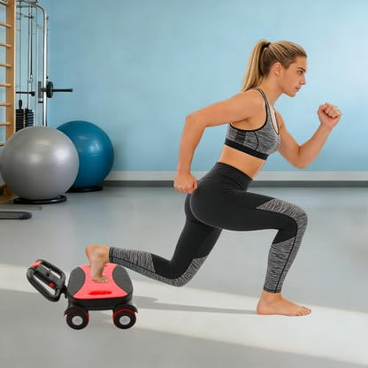 4-Wheel Abdominal Roller with Elbow Support & Phone Holder, Ab Roller Wheel, Foldable Ab Roller Wheel, Portable Fitness Equipment for Beginners & Advanced
