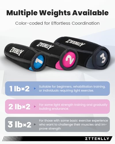 Hand Weights Sets for Walking - Comfort Fit - 1lb, 2lbs, and 3lbs Soft Walking Weights sets for Women & Men in Physical Therapy, Jogging, Running, and Aerobics